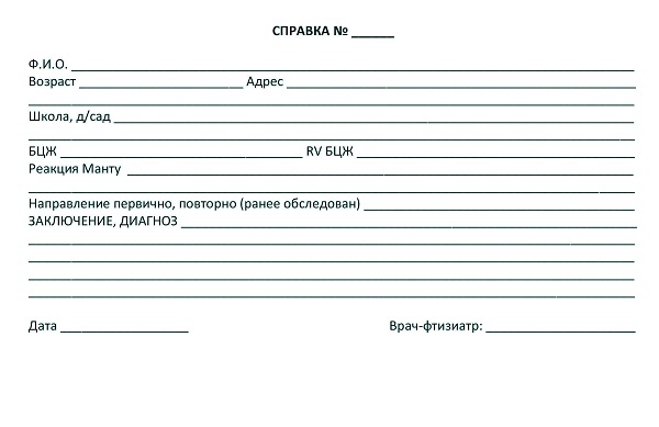 справка манту ребенка